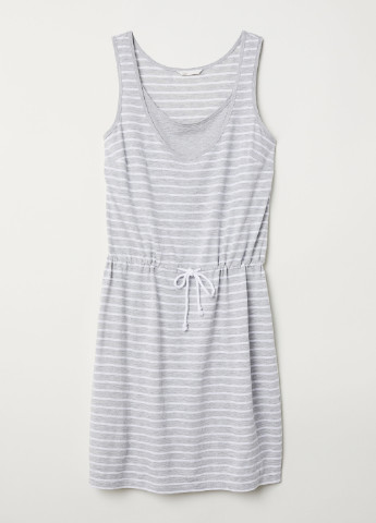 Светло-серое кэжуал платье для беременных H&M в полоску