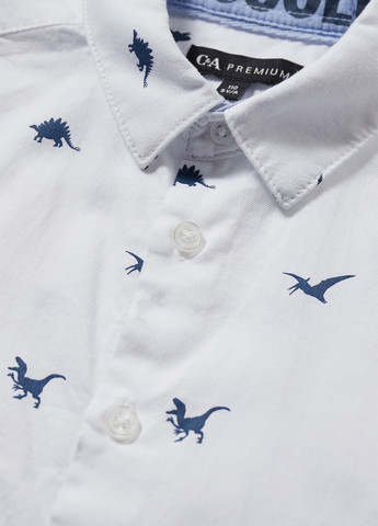 Белая кэжуал рубашка динозавр C&A