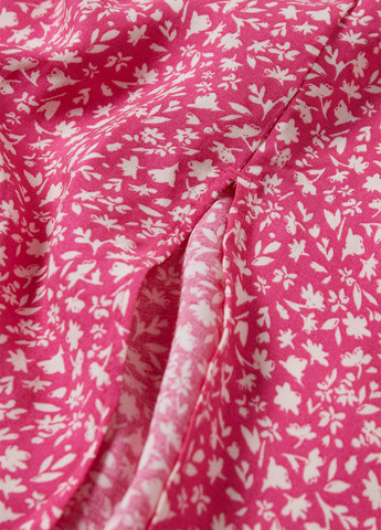 Малиновая кэжуал цветочной расцветки юбка C&A а-силуэта (трапеция)