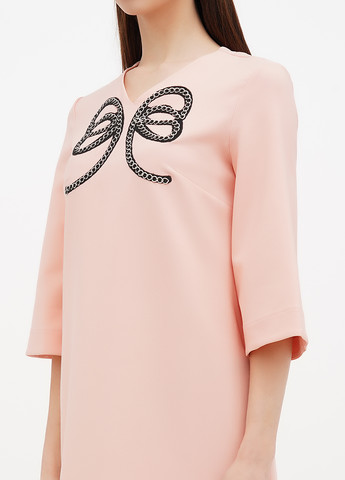 Светло-оранжевое кэжуал платье а-силуэт Sassofono однотонное