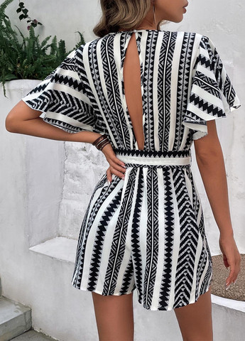 Комбінезон SHEIN комбінезон-шорти смужка білий кежуал поліестер