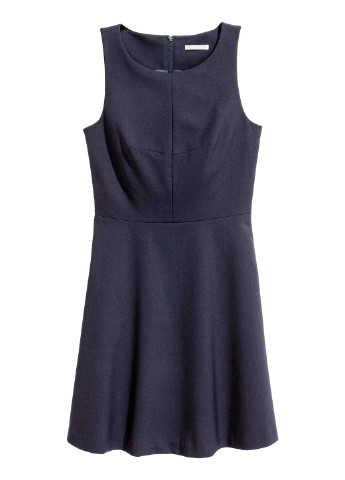 Темно-синее деловое платье короткое H&M однотонное