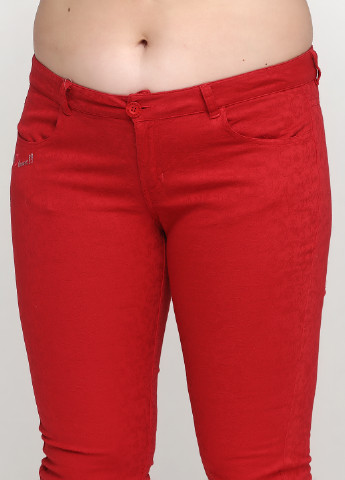 Красные кэжуал демисезонные прямые брюки Desigual