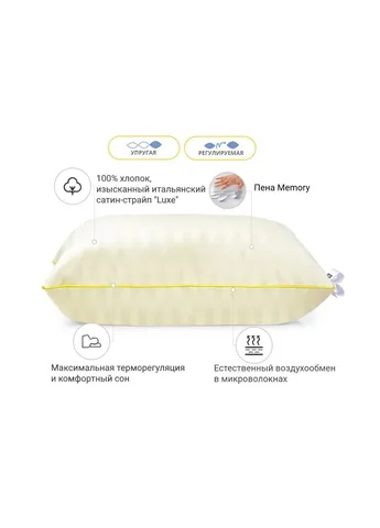 Подушка 1485 Carmela Hand Made memory effekt Висока 70х70 см (2200001540316) Mirson (254078360)