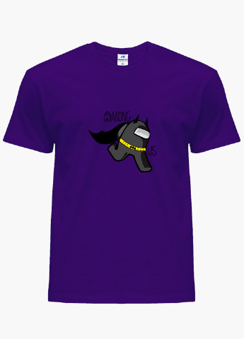 Фиолетовая демисезонная футболка детская амонг ас бетмен бэтмен (among us batman)(9224-2430) MobiPrint