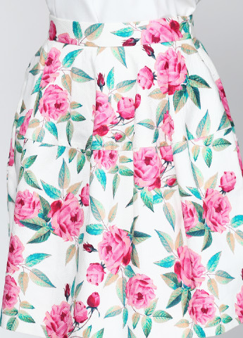 Белая кэжуал цветочной расцветки юбка P.A.R.O.S.H. мини