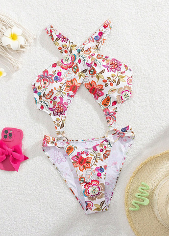 Комбінований демісезонний купальник суцільний, трікіні SHEIN