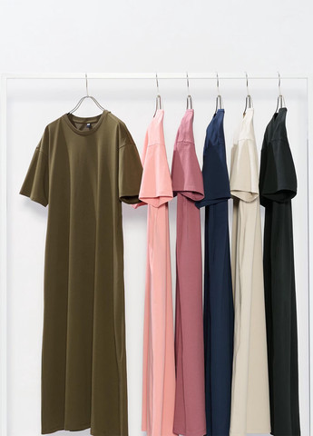 Рожева кежуал сукня сукня-футболка Uniqlo однотонна