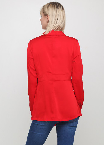 Красная демисезонная блуза на запах Sassofono