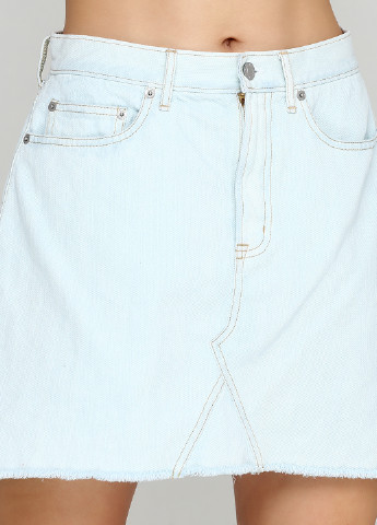 Голубая джинсовая однотонная юбка Gap а-силуэта (трапеция)