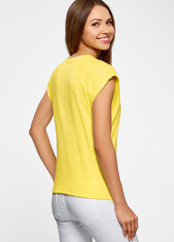 Жовта літня футболка Oodji