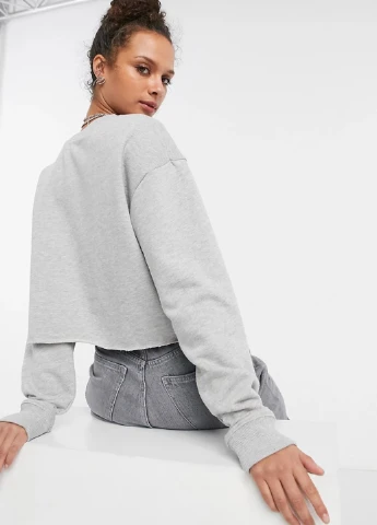 Сірий світшот Topshop меланж без декору (257865366)