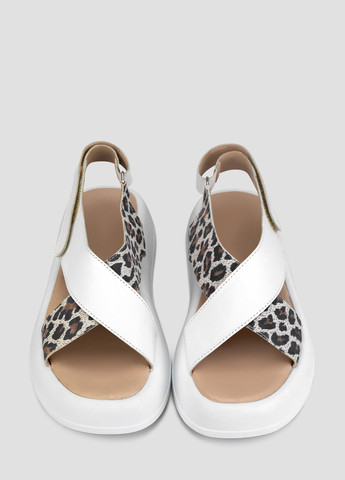 Белые босоножки Viscala на липучке с белой подошвой