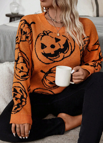 Помаранчевий демісезонний джемпер джемпер SHEIN