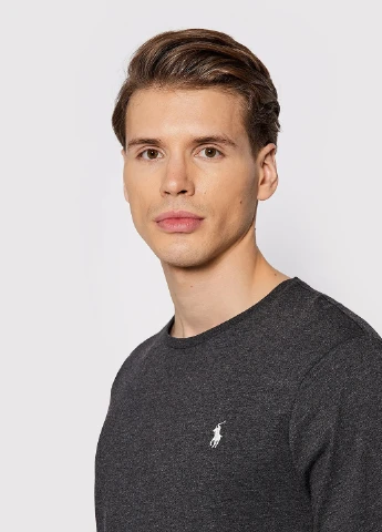 Темно-серый демисезонный кэжуал лонгслив Ralph Lauren меланж