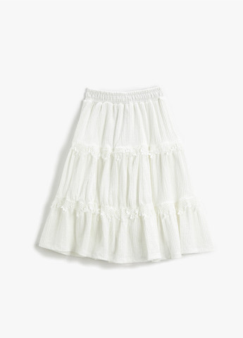 Белая кэжуал однотонная юбка KOTON клешированная