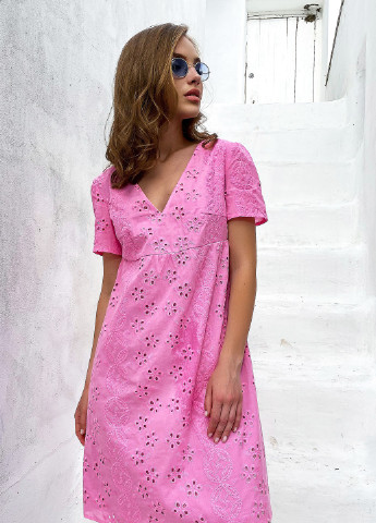 Розовое повседневный платье ST-Seventeen с цветочным принтом