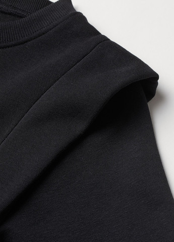 Черное кэжуал платье платье-свитшот, силуэтная H&M однотонное