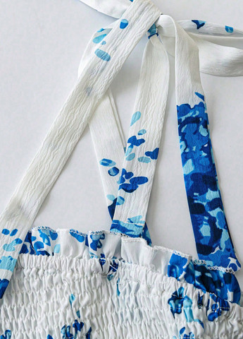 Білий кежуал сукня кльош SHEIN з квітковим принтом