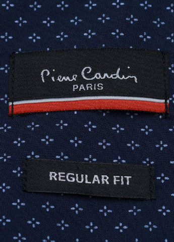 Темно-синяя кэжуал рубашка с геометрическим узором Pierre Cardin