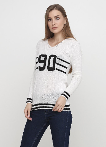 Белый демисезонный пуловер пуловер Sabotage