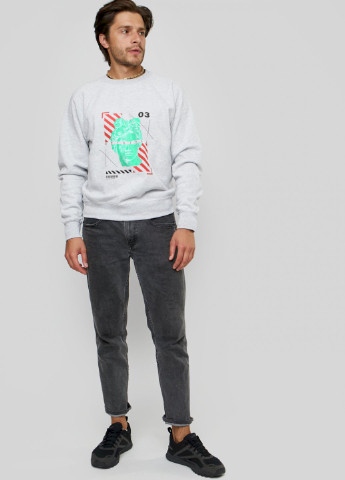 Сірий світшот чоловічий YAPPI малюнок (250563930)