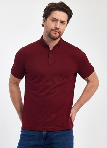 Бордовая мужская футболка поло Trend Collection однотонная