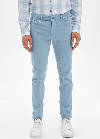 Светло-синие летние прямые джинсы DeFacto