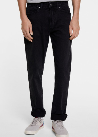 Черные демисезонные прямые джинсы Springfield