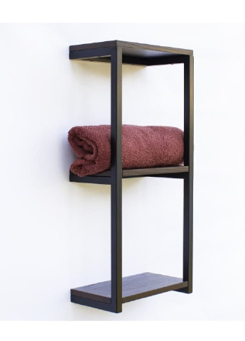 Настінна полиця для ванної кімнати тримач для рушників з металу і дерева 66,5х17х30 см (65122-Нов) Francesco Marconi (251229556)