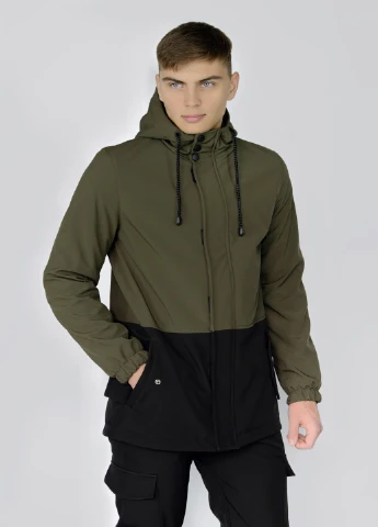 Оливковая (хаки) демисезонная куртка softshell "citizen" хаки-черная Intruder