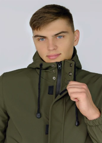 Оливковая (хаки) демисезонная куртка softshell "citizen" хаки-черная Intruder