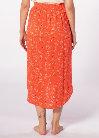 Оранжевая кэжуал цветочной расцветки юбка Rip Curl клешированная