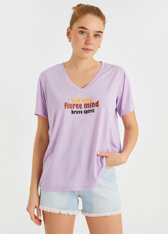 Сиреневая летняя футболка KOTON