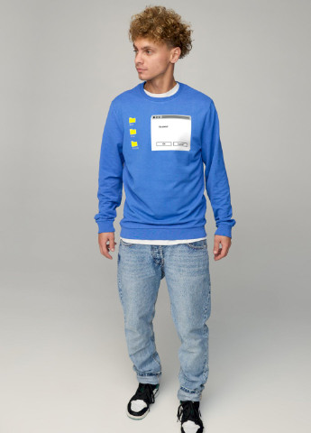 Блакитний світшот чоловічий basic /no flis/ YAPPI (252386874)