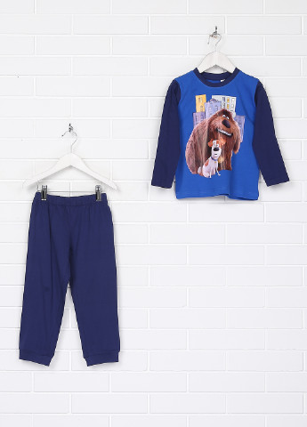 Синяя всесезон пижама (лонгслив, брюки) Disney