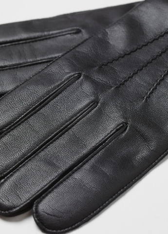 Рукавички H&M однотонні чорні кежуали натуральна шкіра
