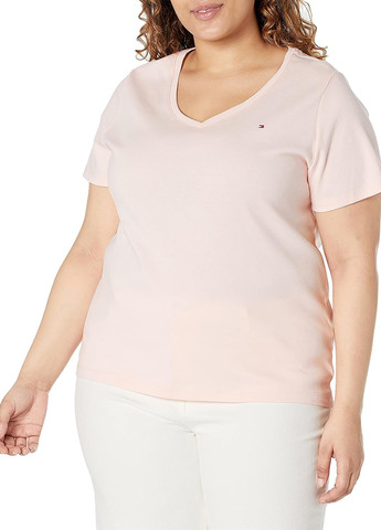Светло-розовая летняя футболка Tommy Hilfiger