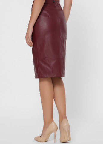 Бордовая кэжуал однотонная юбка Fashion Up карандаш