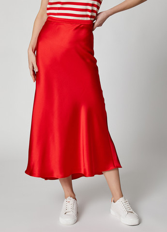 Красная кэжуал однотонная юбка KOTON