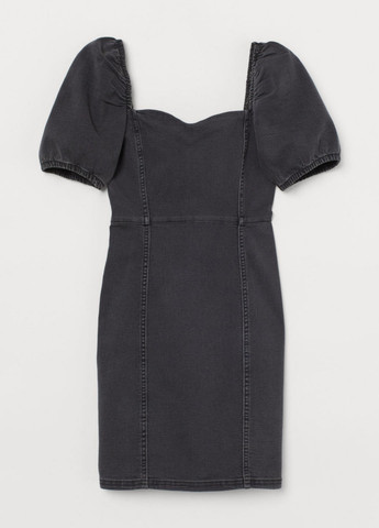 Черное джинсовое платье футляр H&M однотонное