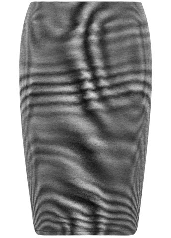Черная офисная с геометрическим узором юбка Oodji мини