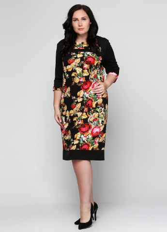 Черное кэжуал платье Ut с цветочным принтом