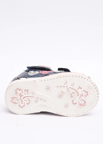 Темно-синие кэжуал босоножки Let's Shop на липучке