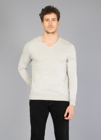 Светло-серый демисезонный свитер пуловер Colin's