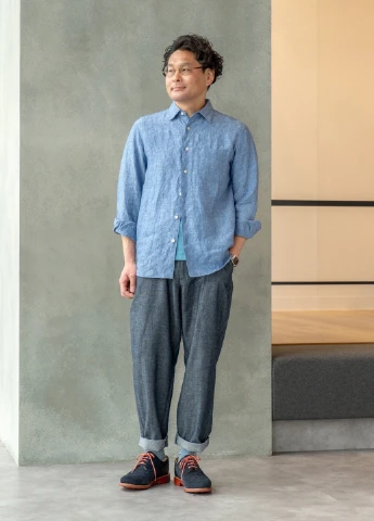 Темно-синие кэжуал демисезонные прямые брюки Uniqlo
