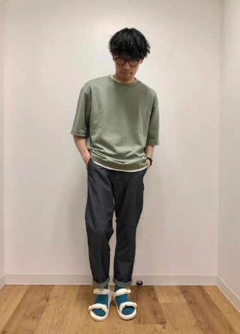 Темно-синие кэжуал демисезонные прямые брюки Uniqlo