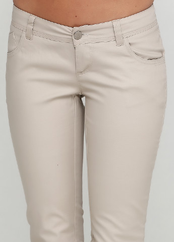Светло-бежевые кэжуал демисезонные зауженные брюки Madlen