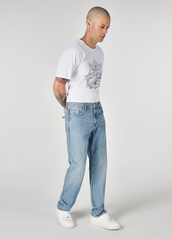 Голубые демисезонные прямые джинси Colin's