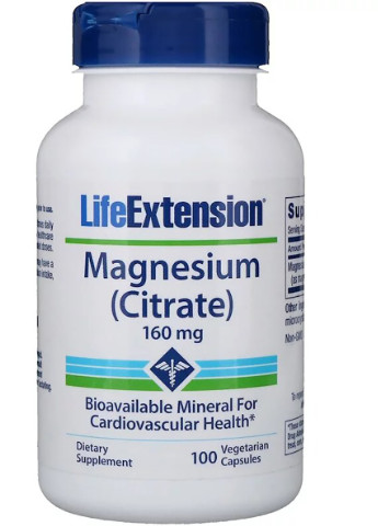 Цитрат Магния, Magnesium (Citrate),, 160 мг, 100 Капсул Life Extension (228293164)